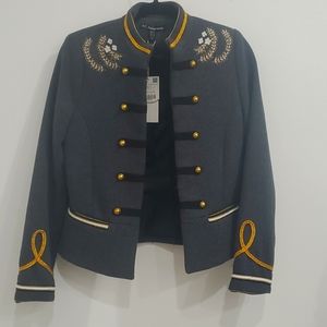 TRF Outerwear Grey/Green Wool Blend Jacket Size S